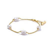 Thomas Sabo A2189-430-14-L19V Armband mit Perlen Natural Beauty vergoldet