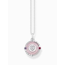 Thomas Sabo KE2201-390-9-L45V Silberne Kette mit rosa Anhänger u. herzförmigem Stein Damen