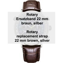 Rotary Ersatz-Lederarmband braun 22 mm Ref. 29163