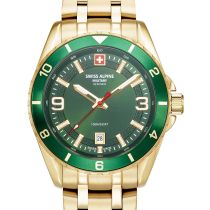 Swiss Alpine Military 7034.1114 Herrenuhr Sierra gold grün 42mm 10ATM