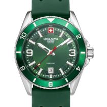 Swiss Alpine Military 7034.1834 Herrenuhr Sierra silber grün 42mm 10ATM