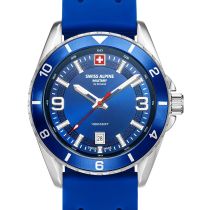 Swiss Alpine Military 7034.1835 Herrenuhr Sierra silber blau 42mm 10ATM