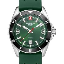 Swiss Alpine Military 7034.1838 Herrenuhr Sierra silber grün 42mm 10ATM