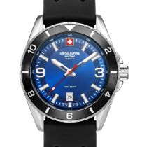 Swiss Alpine Military 7034.1839 Herrenuhr Sierra silber blau 42mm 10ATM