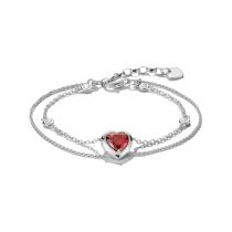 Thomas Sabo A2222-051-10-L19V Armband Zweireihig mit Herz Elyndra silber