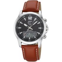 ETT Eco Tech Time EGA-11713-21L Herrenuhr Funk Solar Drive Professional Chronograph 45mm 5ATM 
