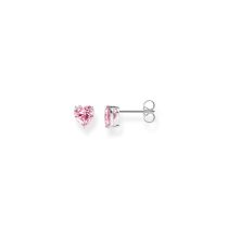 Thomas Sabo H2306-051-9 Silberner Ohrstecker mit pinkfarbenem Stein in Herzform 7,0 mm Damen