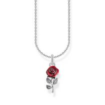 Thomas Sabo KE2219-664-10-L45V Silberne Kette mit rotem Rosen-Anhänger Damen