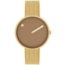 Picto 34002-0914G Cappuccino Brown Unisex 34mm 5ATM